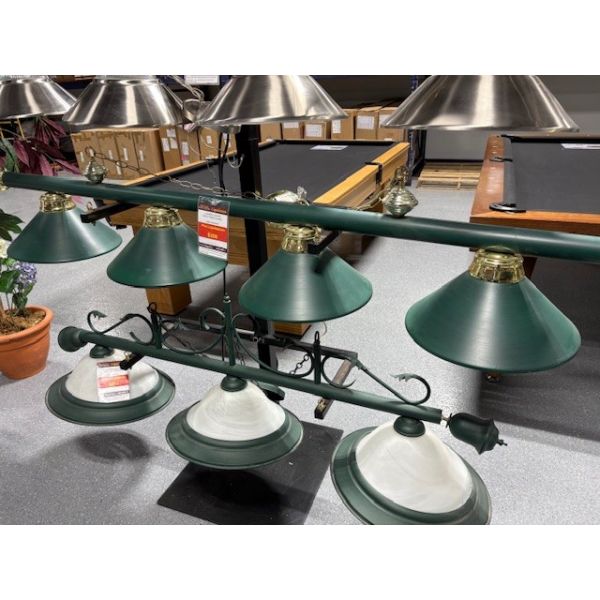 Lampe de billard verte de 4 abats-jours pour meilleur éclairage égal et uniforme ou pour table de snooker