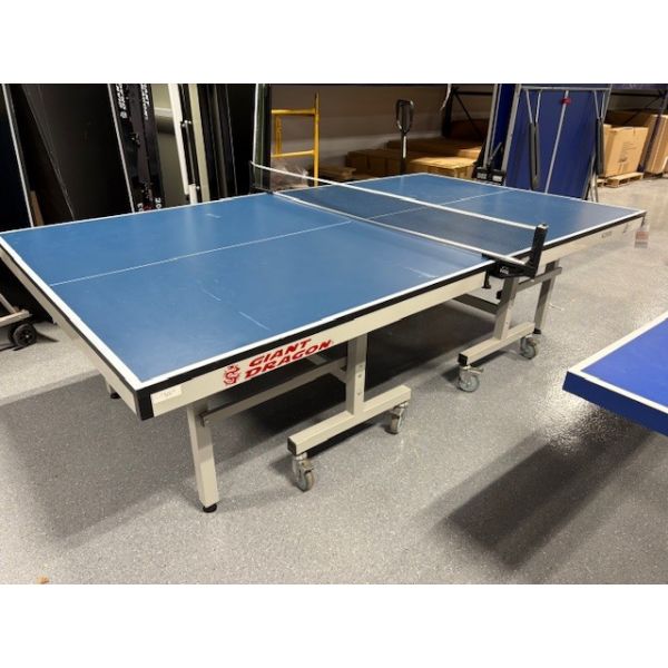 Table de ping-pong usagée modèle ACE ITTF de calibre Compétition Officielle Code : GAME088PPTBL 
Structure très solide et robuste sur roues, amovible et pliable pour rangement
Inclut deux raquettes usagées, filet et balles