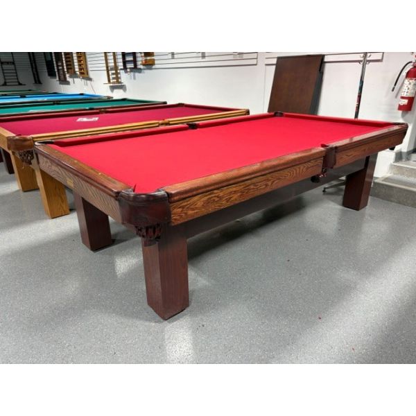 Table de billard usagée de marque Palason Deluxe 9 pieds fini Acajou avec tapis Rouge Bourgogne Code : TABLE502PAL8P
Fabriquée en bois de Chêne massif et bois d'ingénierie plaqué fini Chêne naturel, ardoise naturelle 1 pouce, un tapis de billard Bourgogn