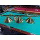 Lampe de billard classique fini laiton avec trois abats-jours pour table de pool