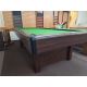 Table de billard usagée Brunswick Bristol de 8 pieds en format Snooker et ardoise 3/4 de pouce Code: TABLELIQ129
Fabriquée avec bois d'ingénierie plaqué simili bois de Noyer, poches encastrées, ardoise de 3/4 de pouces et bandes en caoutchouc neuves. 
I