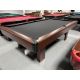 Table de billard usagée 8 pieds Brunswick Bristol avec ardoise un pouce et pattes rectangulaires Code: TABLE450BRU8P. 
Fabriquée en bois d'ingénierie, ardoise naturelle d'un pouce d'épaisseur et poches encastrées. Code: TABLE450BRU8P
Inclut une garantie