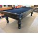 Table de billard usagée 9 pieds Beringer avec pattes tournée. Nouvelle re-finie en Noir Mat avec poches neuves noires