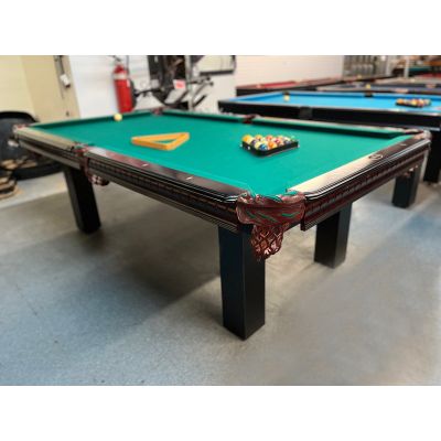 Table de billard 8 pieds Majestic Démonstrateur de plancher avec fini Deux-Tons Noir et Noyer Code TABLE475MAG8P