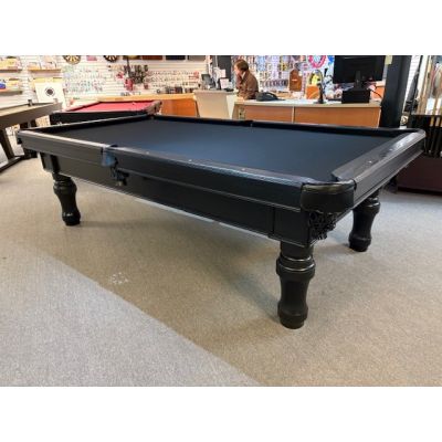Table de billard usagée Beringer noire 9 pieds fabriquée en bois massif et ardoise naturelle 1 pouce Code: TABLE526BER9P