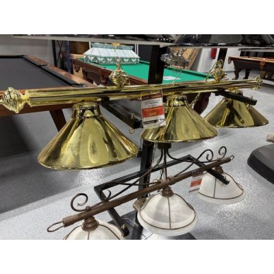Lampe de billard classique fini laiton avec trois abats-jours 