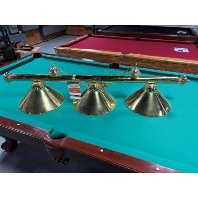 Lampe de billard classique fini laiton avec trois abats-jours 