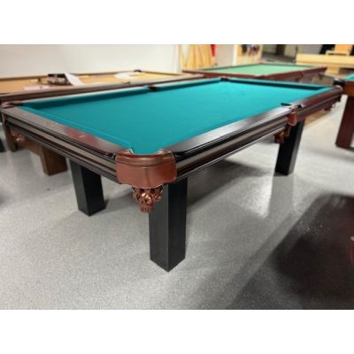 Table de billard démonstrateur de plancher Majestic 2 tons Noire et Noyer 8 pieds avec ardoise naturelle 1 pouce Code: TABLE493MAJ8P