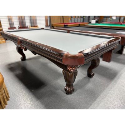 Table de billard usagée 8 pieds Kasblabi avec pattes boules et griffes munie d'ardoise naturelle TABLE561KAS8P