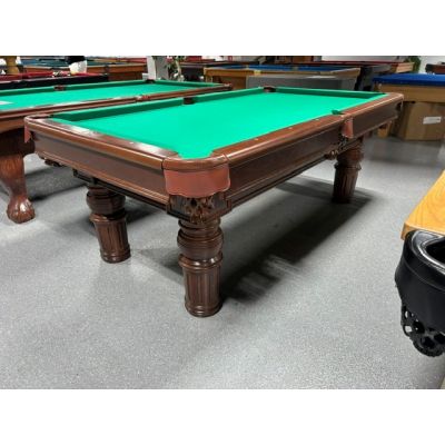 Table de pool usagée Canada Billard Élégance 7 pieds fini Noyer avec ardoise 1 pouce et tapis Vert Code : TABLE598CBB7P