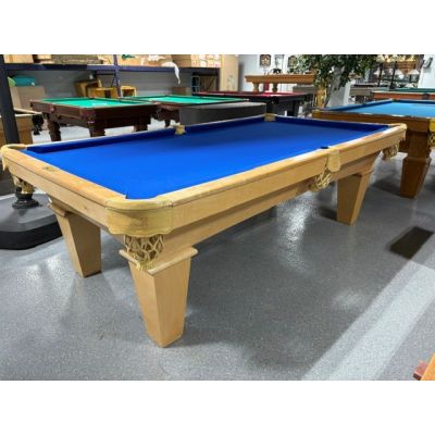 Table de pool usagée Connelly Billiards 8 pieds fini Érable avec ardoise 1 pouce et tapis Bleu neu Code : TABLE606CON8P 