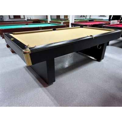 Table de pool usagée Brunswick Billiards 8 pieds fini Noir avec ardoise 1 pouce et tapis Beige Code : TABLE620BRU8P 
