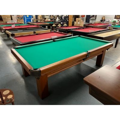 Table de snooker usagée format 9 pieds de marque World of Leisure en Acajou Massif avec ardoise naturelle 1 pouce Code:  TABLE367WOB9P
